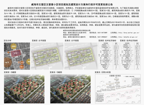 威海市文登区文登营小区项目规划及建筑设计方案和行政许可变更批前